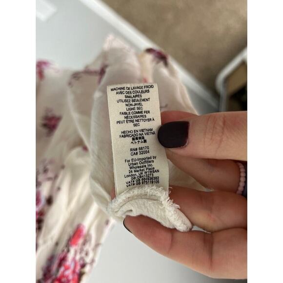 Free People Snap Out Of It Swing Tunic Dress Ivory Floral Size XS Rayon Women’s - Picture 7 of 7